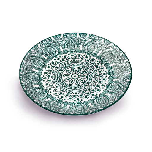 Che Brucia Arabesque Green Round Plate - Al Makaan Store