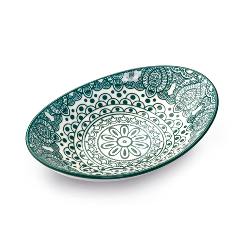 Che Brucia Arabesque Green Oval Bowl - Al Makaan Store