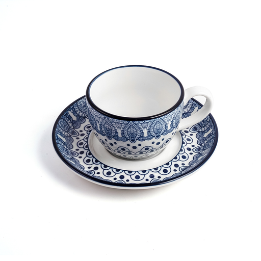 Che Brucia Arabesque Blue Cup & Saucer 200 ml - Al Makaan Store