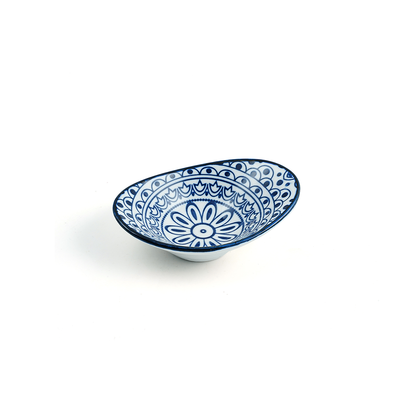 Che Brucia Arabesque Blue Oval Deep Dish 10 cm - Al Makaan Store