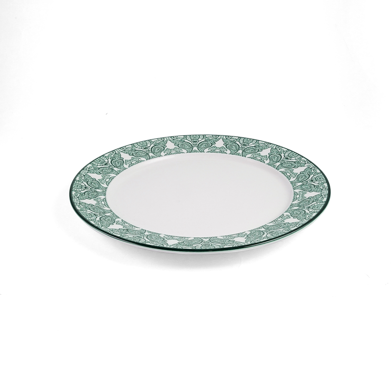 Che Brucia Arabesque Green Flat Plate - Al Makaan Store