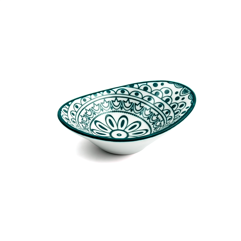 Che Brucia Arabesque Green Oval Deep Dish 10 cm - Al Makaan Store