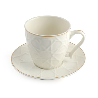 Solecasa 12 Piece Porcelain Tea Cup & Saucer 220 ml Arabic Pattern - Al Makaan Store