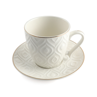 Solecasa 12 Piece Porcelain Tea Cup & Saucer 220 ml Eye Pattern - Al Makaan Store