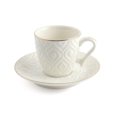 Solecasa 12 Piece Porcelain Coffee Cup & Saucer 90 ml Eye Pattern - Al Makaan Store