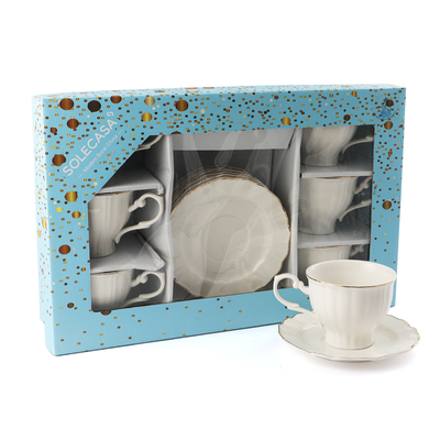 Solecasa 12 Piece Porcelain Tea Cup & Saucer 220 ml - Al Makaan Store
