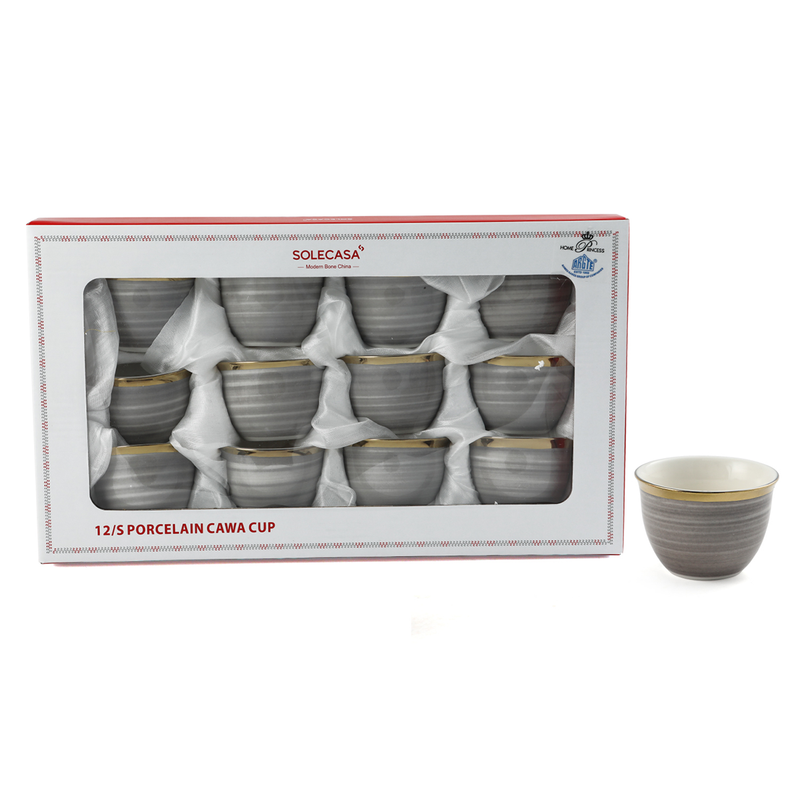 Solecasa 12 Piece Porcelain Cawa Cup Set - Al Makaan Store
