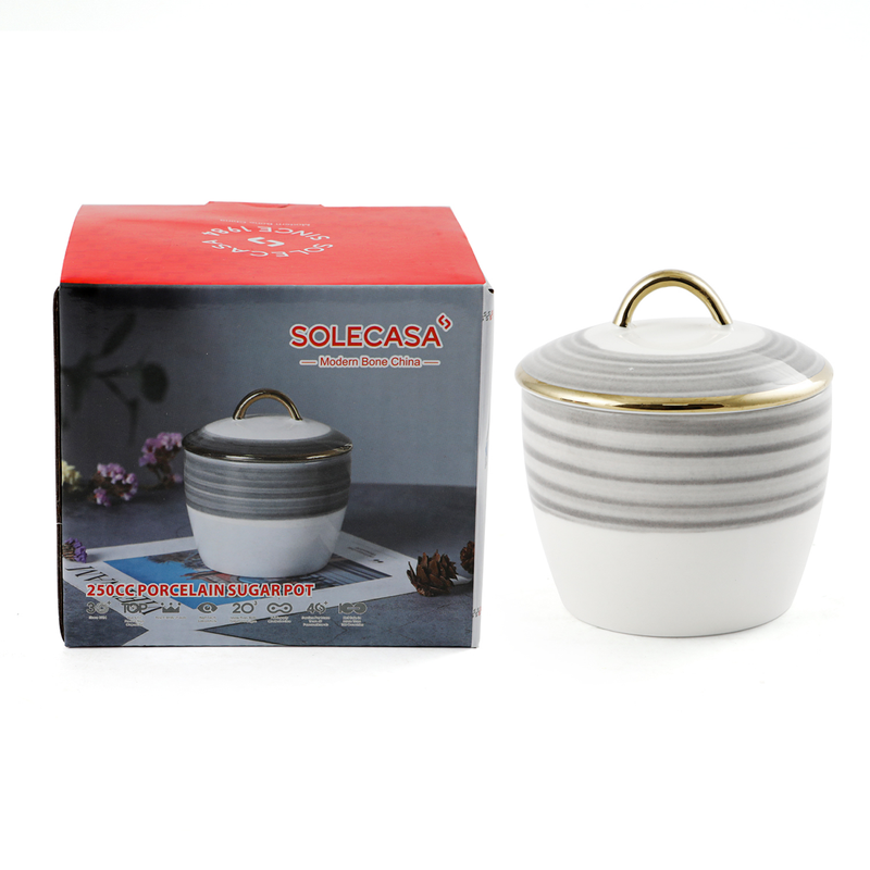 Solecasa Porcelain Sugar Pot with Lid 250 ml - Al Makaan Store