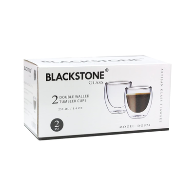 Blackstone Borosilicate Double Wall Glass Tumbler 250 ml 2 Piece Set - Al Makaan Store