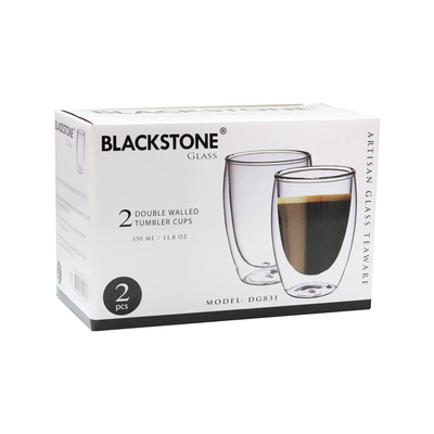 Blackstone Borosilicate Double Wall Glass Tumbler 350 ml 2 Piece Set - Al Makaan Store