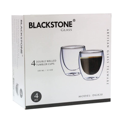 Blackstone Borosilicate Double Wall Glass Tumbler 100 ml 2 Piece Set - Al Makaan Store