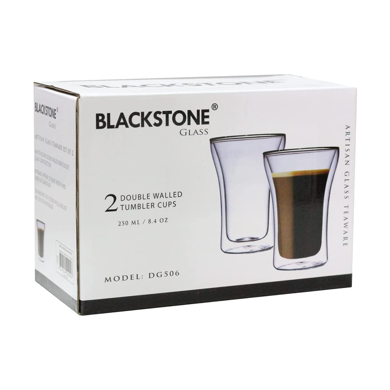 Blackstone Borosilicate Double Wall Glass Tumbler 250 ml 2 Piece Set - Al Makaan Store