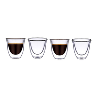 Blackstone Borosilicate Double Wall Glass Cawa Cup 70 ml 4 Piece Set - Al Makaan Store