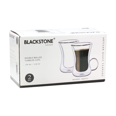 Blackstone Borosilicate Double Wall Glass Estikan 100 ml 2 Piece Set - Al Makaan Store