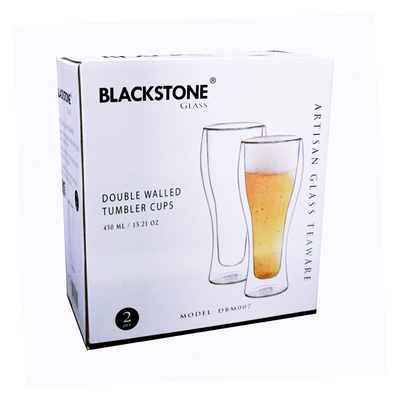 Blackstone Borosilicate Double Wall Glass Tumbler 450 ml 2 Piece Set - Al Makaan Store