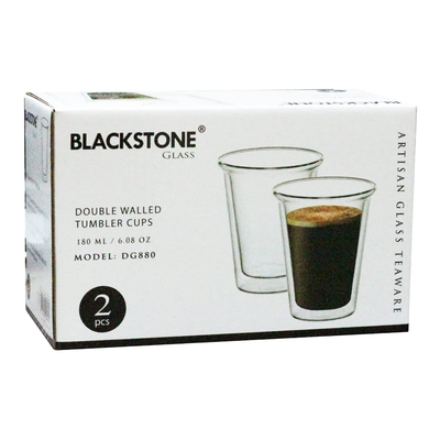 Blackstone Borosilicate Double Wall Glass Tumbler 180 ml 2 Piece Set - Al Makaan Store