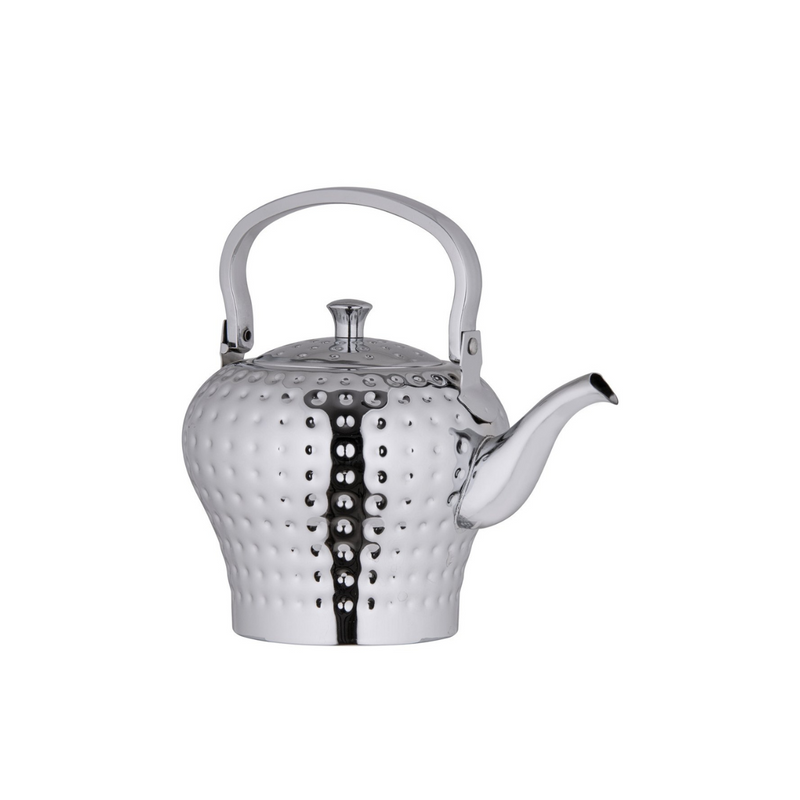 Al Marjan Hammered Silver Stainless Steel Tea Kettle - Al Makaan Store