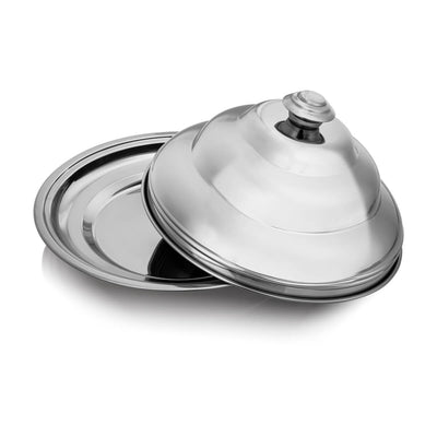 Silver Stainless Steel Tray With Lid