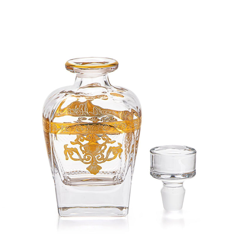 Al Marjan Gold Printed Perfume Glass Bottle - Al Makaan Store