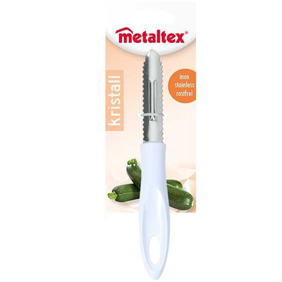 Metaltex Kristall Line Stainless Steel Vegetable Serrated Peeler - Al Makaan Store