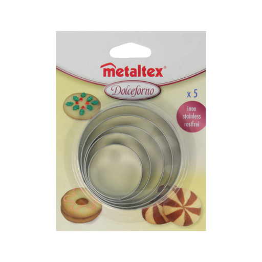 Metaltex Dolceforno Set of 5 Round Cookie and Bread Cutters - Al Makaan Store