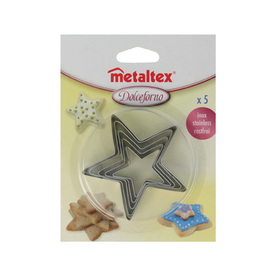 Metaltex Dolceforno Set of 5 Star Cookie and Bread Cutters - Al Makaan Store