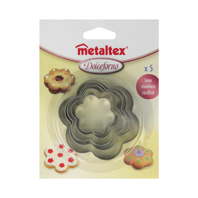Metaltex Dolceforno Set of 5 Flower Cookie and Bread Cutters - Al Makaan Store