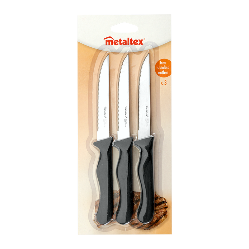 Metaltex Basic Line Set of 3 Steak Knives 21 cm - Al Makaan Store