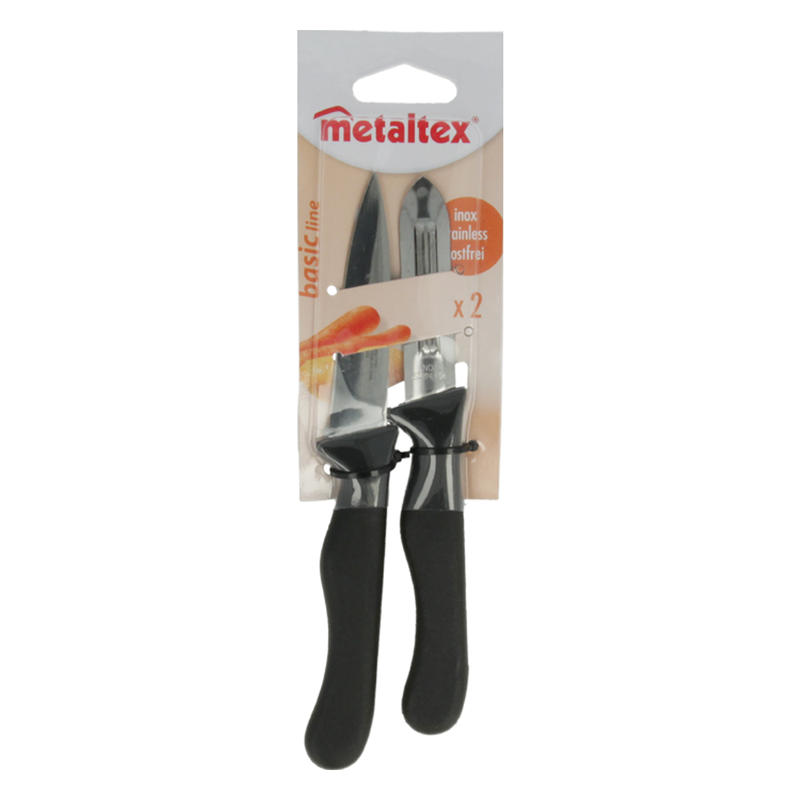 Metaltex Basic Line Set of Paring Knife and Vegetable Peeler - Al Makaan Store