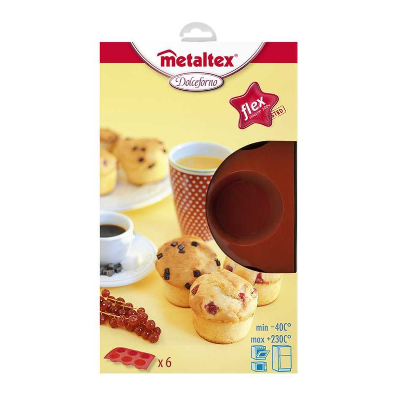 Metaltex Dolceforno Flex Silicone Mould for 6 Muffins - Al Makaan Store