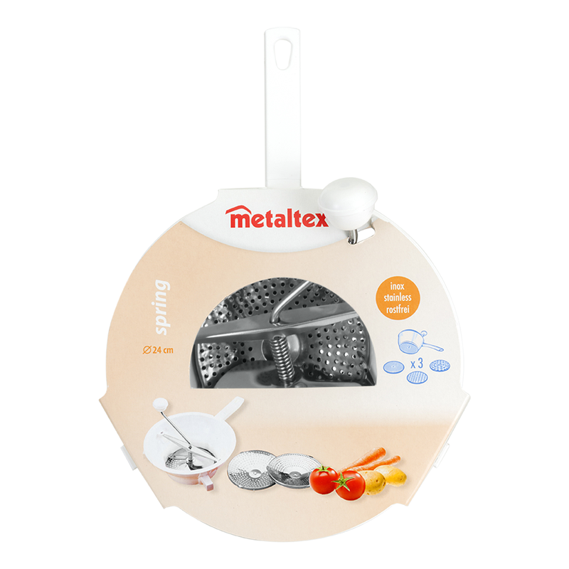 Metaltex Spring Polypropylene Food Mill With 3 Discs - Al Makaan Store