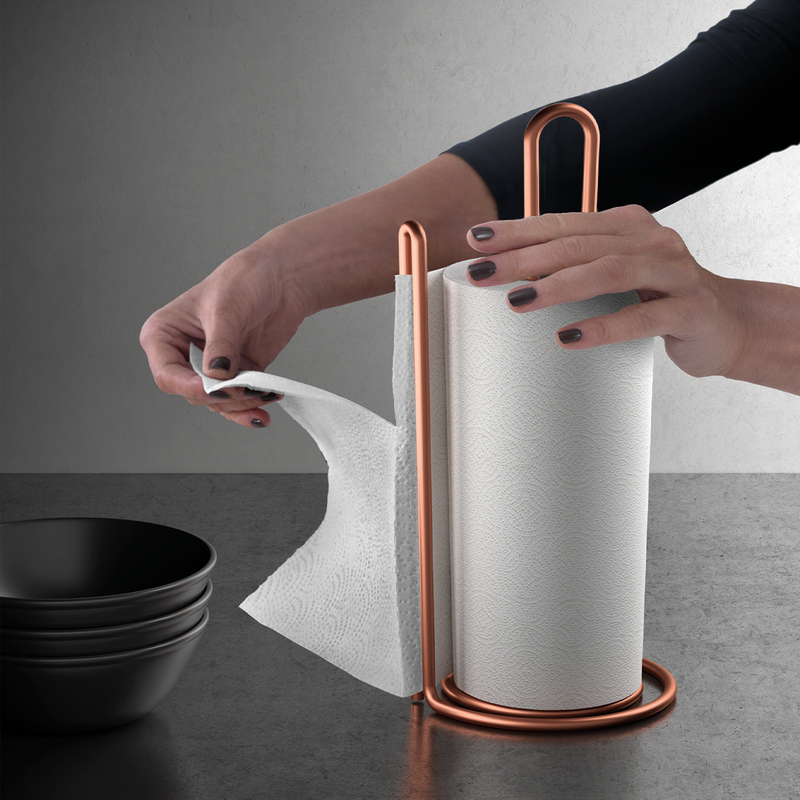 Metaltex My-Roll Copper Vertical Kitchen Paper Holder - Al Makaan Store