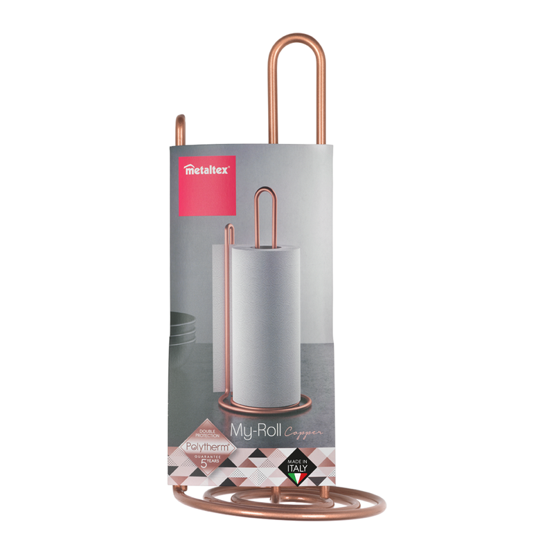 Metaltex My-Roll Copper Vertical Kitchen Paper Holder - Al Makaan Store