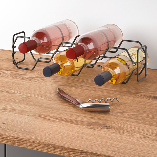 Metaltex Hexagon Lava Wine Rack - 8 Bottles - Al Makaan Store