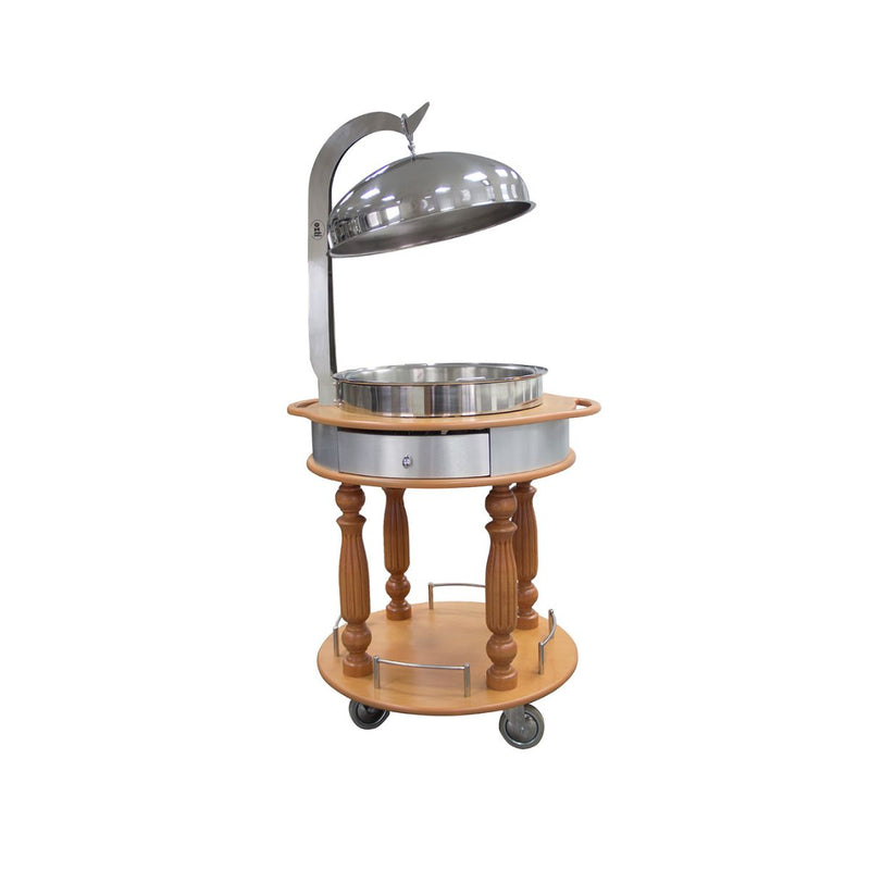 Round Meat Carving Trolley - Chafing Dish Trolley