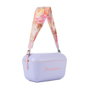 Image description: A pink flower-patterned interchangeable strap for a 20L & 12L cooler box from Polarbox.