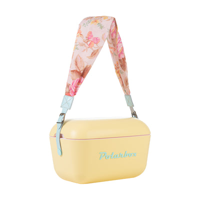 Image of a Polarbox Flower Cyan Interchangeable Strap. The strap is designed for use with a 20L and 12L Cooler Box.