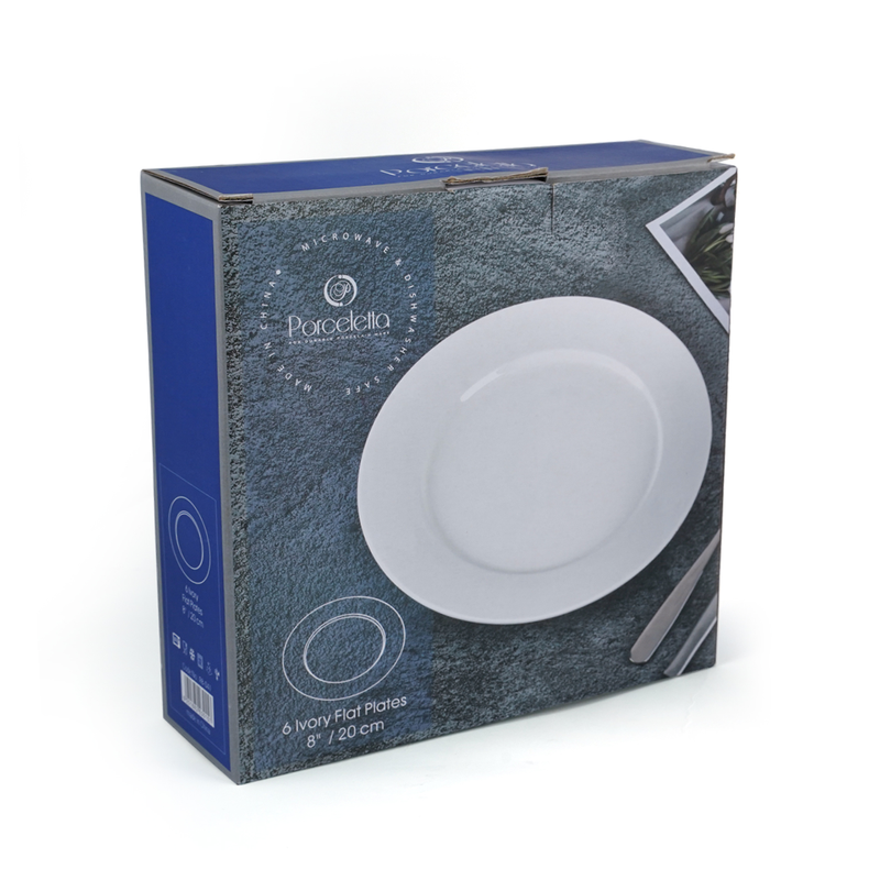 Porceletta 6 Piece Ivory Flat Plates Set - Al Makaan Store