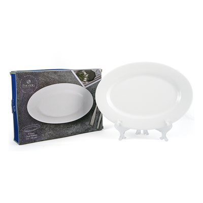 Porceletta 3 Piece Ivory Oval Plates Set - Al Makaan Store