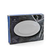 Porceletta 3 Piece Ivory Oval Plates Set - Al Makaan Store