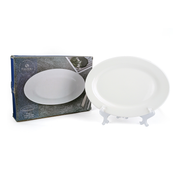 Porceletta 3 Piece Ivory Oval Plates Set - Al Makaan Store