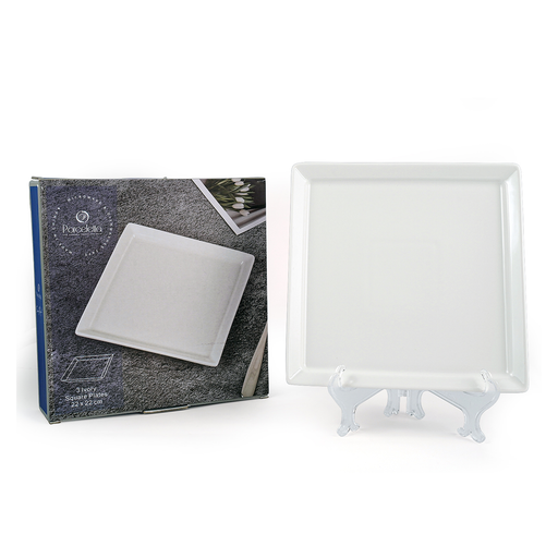 Porceletta 3 Piece Ivory Square Plates Set - Al Makaan Store