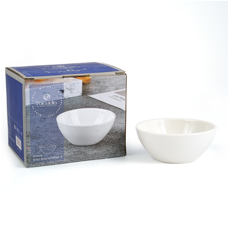 Porceletta 6 Piece Ivory Soya Sauce Dishes 4" - Al Makaan Store