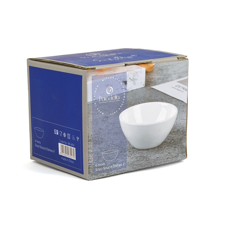 Porceletta 6 Piece Ivory Soya Sauce Dishes 4" - Al Makaan Store