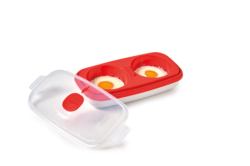 Snips White Microwave Egg Poacher & Omelette Maker 750 ml - Al Makaan Store