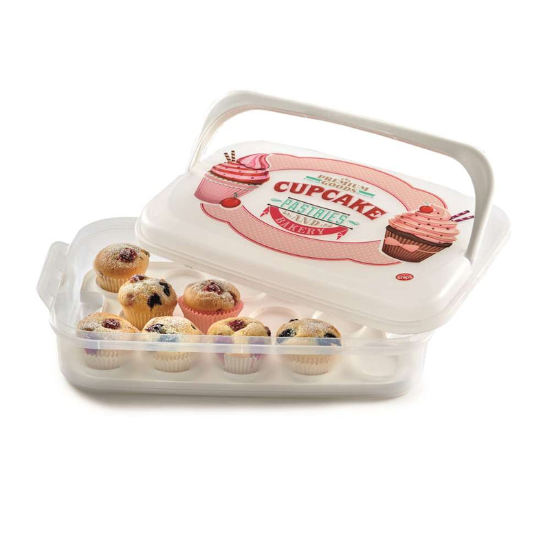 Snips Vintage White Cupcake Holder & Carrier 7 Liter - Al Makaan Store