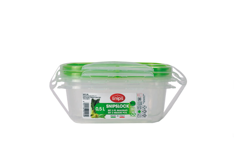 Snips 2 Pieces Snipslock Square Containers Set - Al Makaan Store