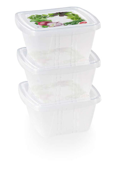Snips 3 Pieces Fresh Square Container 0.25 Liter Set - Al Makaan Store