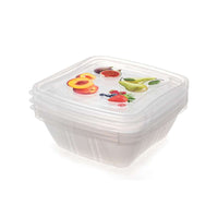 Snips 3 Pieces Fresh Square Container 0.5 L Set - Al Makaan Store