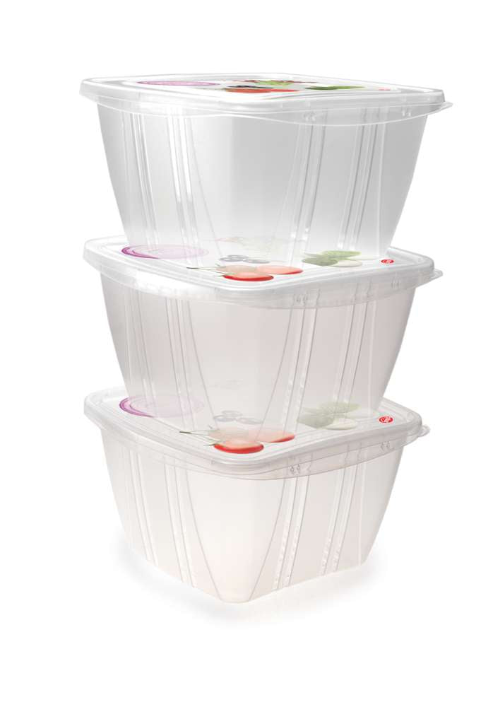 Snips 3 Pieces Fresh Square Container 1 Liter - Al Makaan Store